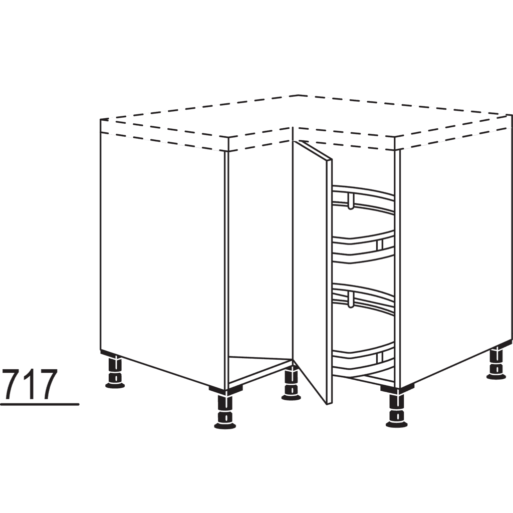 Carousel corner cabinet