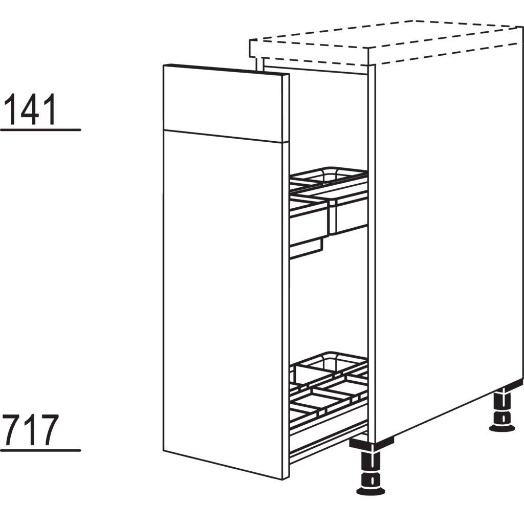 Maxi-Unterschrank mit
Apothekerauszug Junior