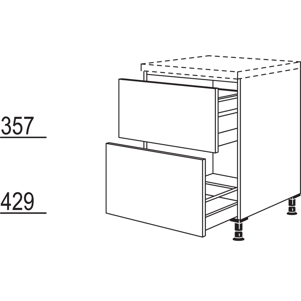 XL-Auszugschrank für
Mülltrennung