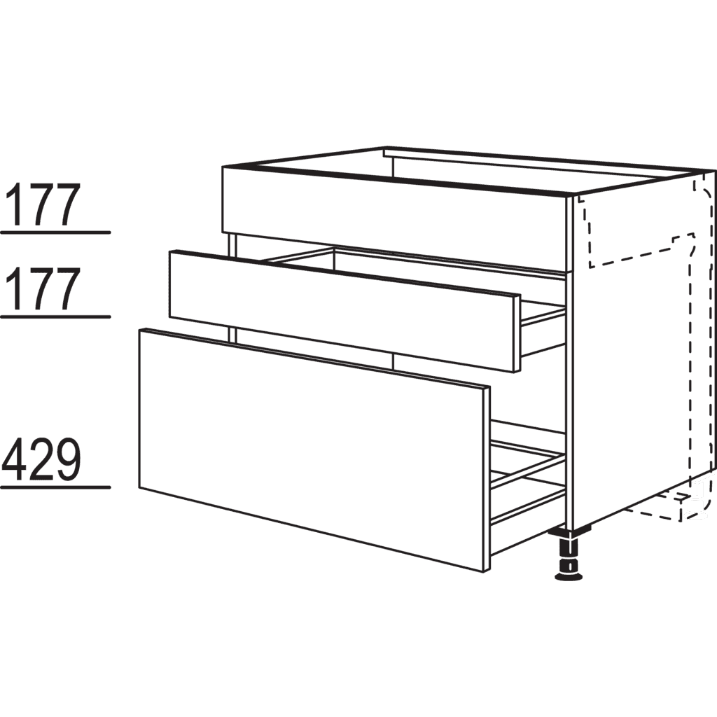 XL-Kochstellenschrank für
Kochfeldabzug