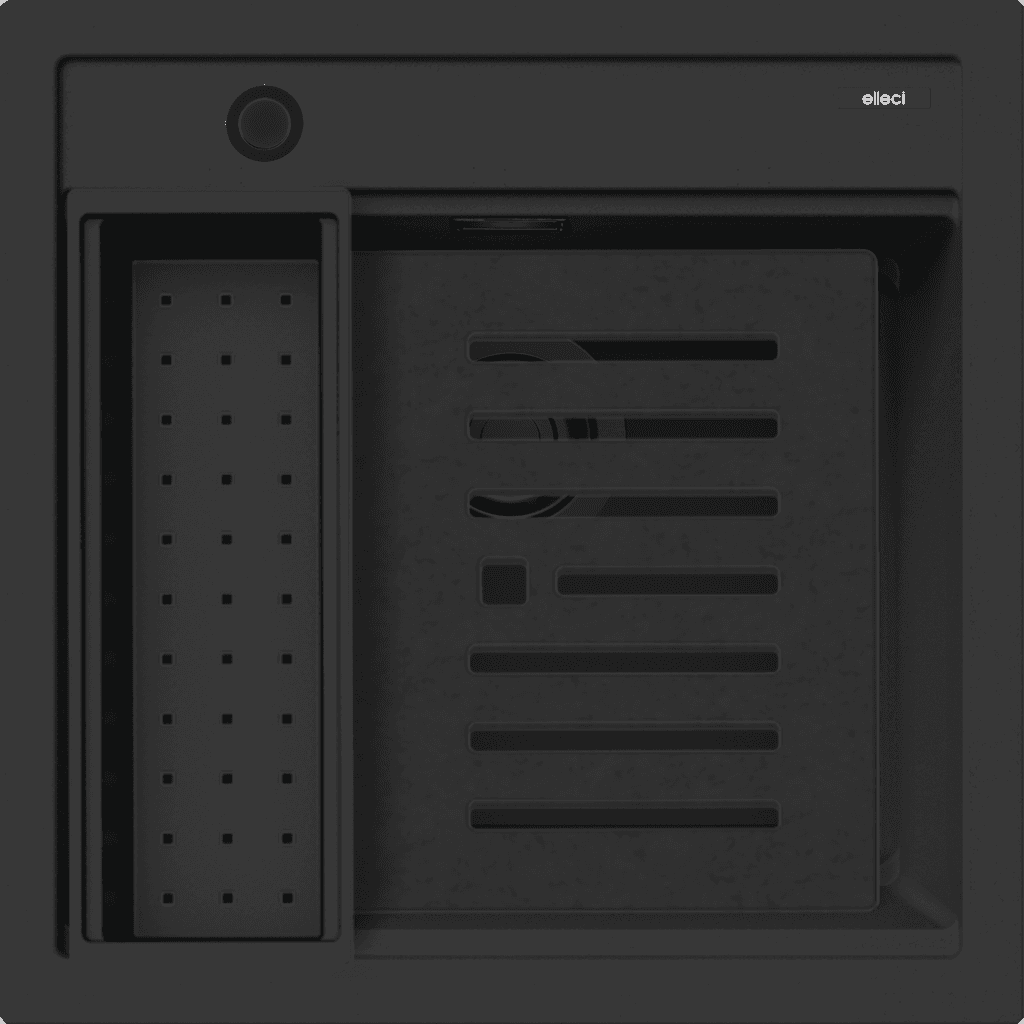 ELLECI: Einbauspüle Best 104,
aus KERATEK®, Schwarz