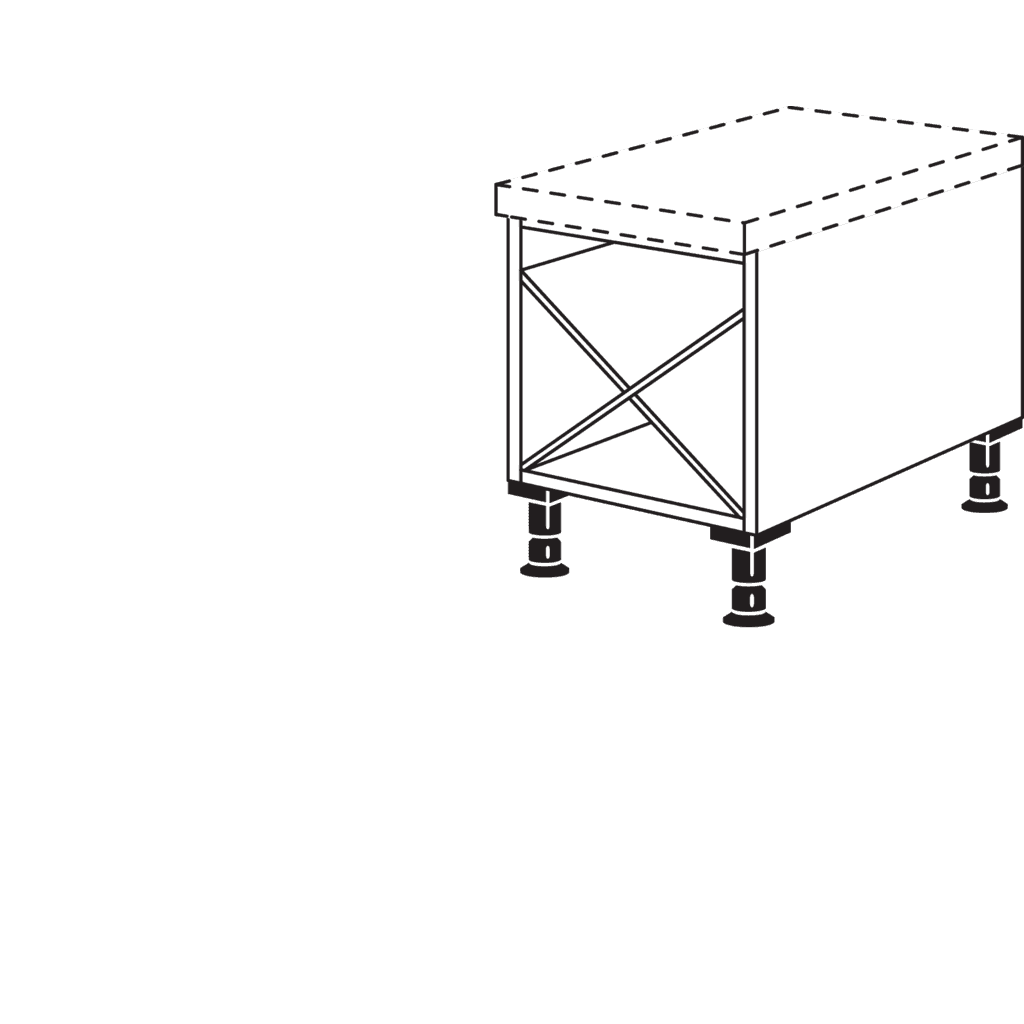 Unterschrankregal mit
Weinkreuz