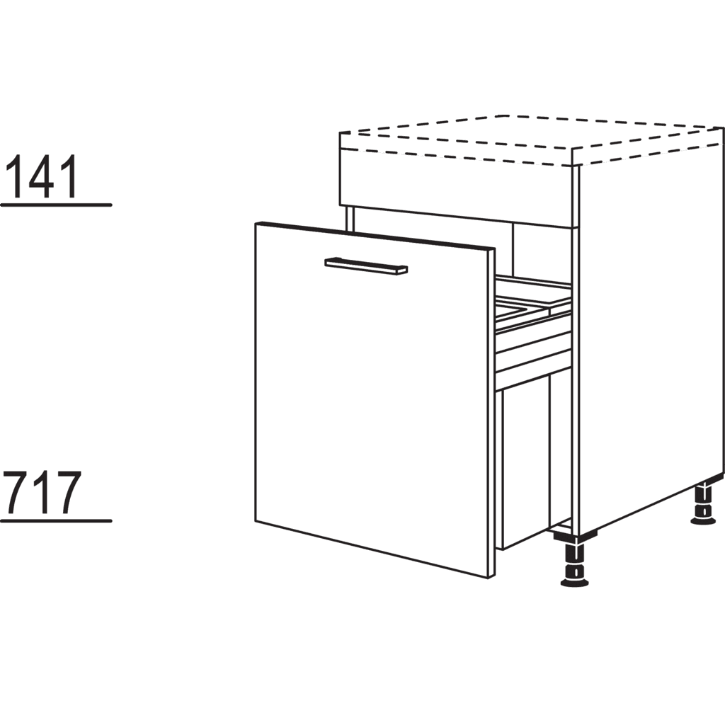 Maxi-Unterschrank mit
Mülltrennsystem Euro-Cargo