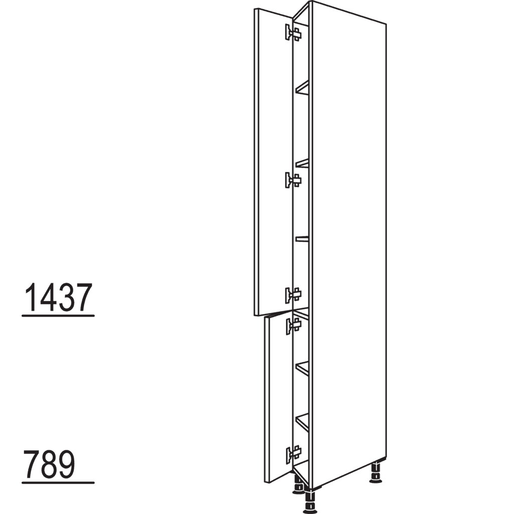 XL-Hochschrank, diagonal