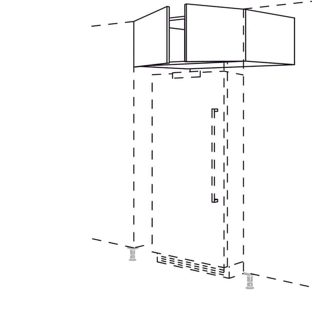Überbauschrank für
freistehende Kühlschränke - 1