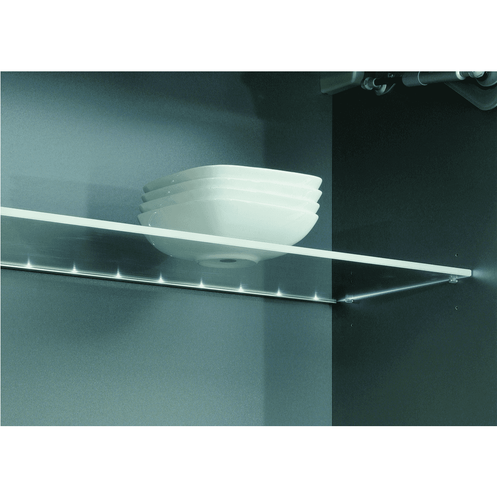Glaseinlegeboden mit LED
Glaskantenbeleuchtung für
Wandschränke mit Glas-