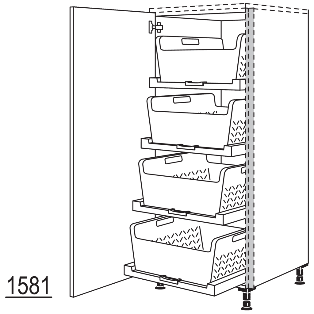 XL-Highboard mit
Wäschekorb-Tablar Laundry-Area