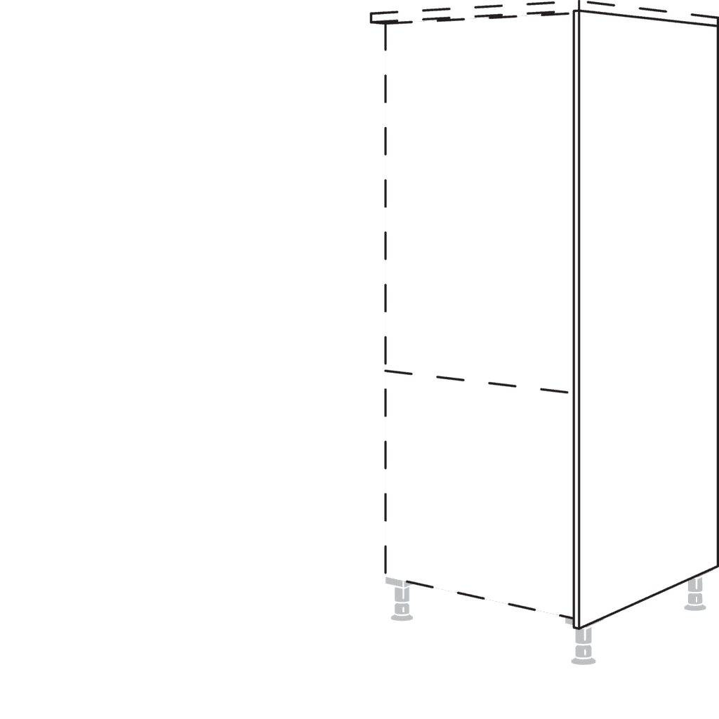Abschlusswange Sakura in
Korpushöhe für Highboards