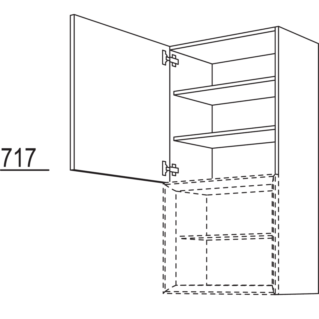 Wandschrank für
Regaleinsatz Case