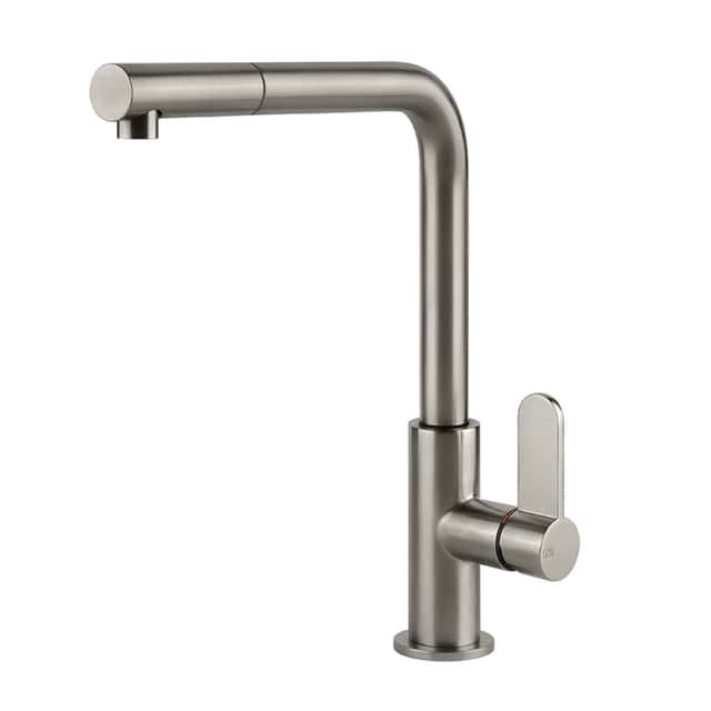 GESSI: High-pressure
single-lever mixer tap STALIA
with spray, made of stainless steel