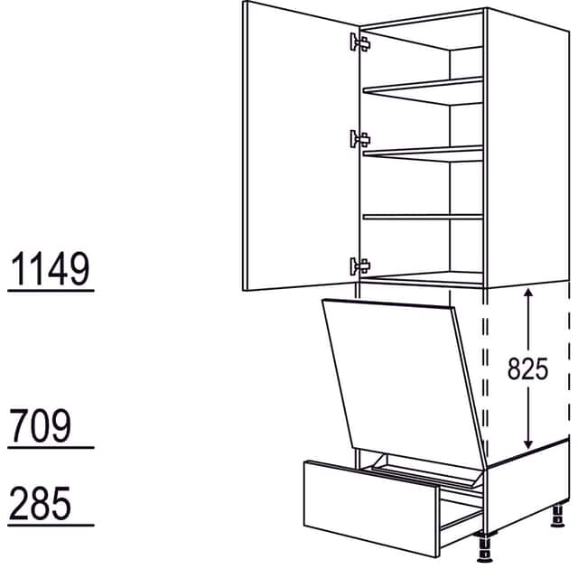 XL-Geräte-Umbau Geschirrspüler
geeignet für
Nischenhöhe: 825 mm / - 1