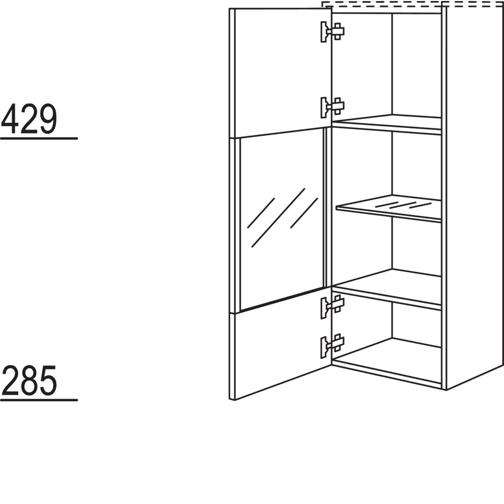 Vitrine in Echtholz-Furnier