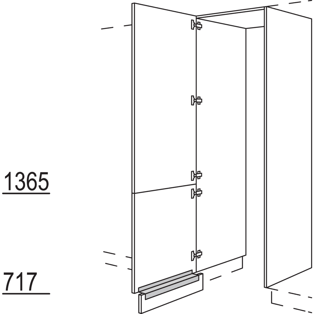 Hochschrank-Durchgangstür