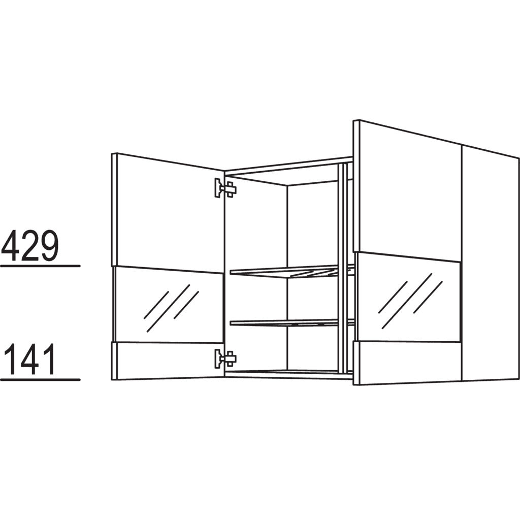 Wandschrank Segmentglastür