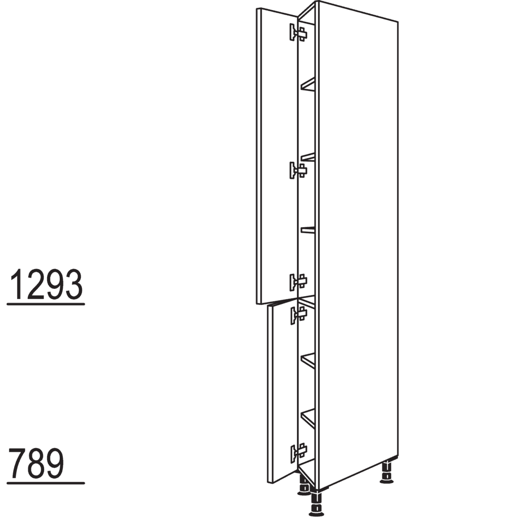 XL-Hochschrank, diagonal