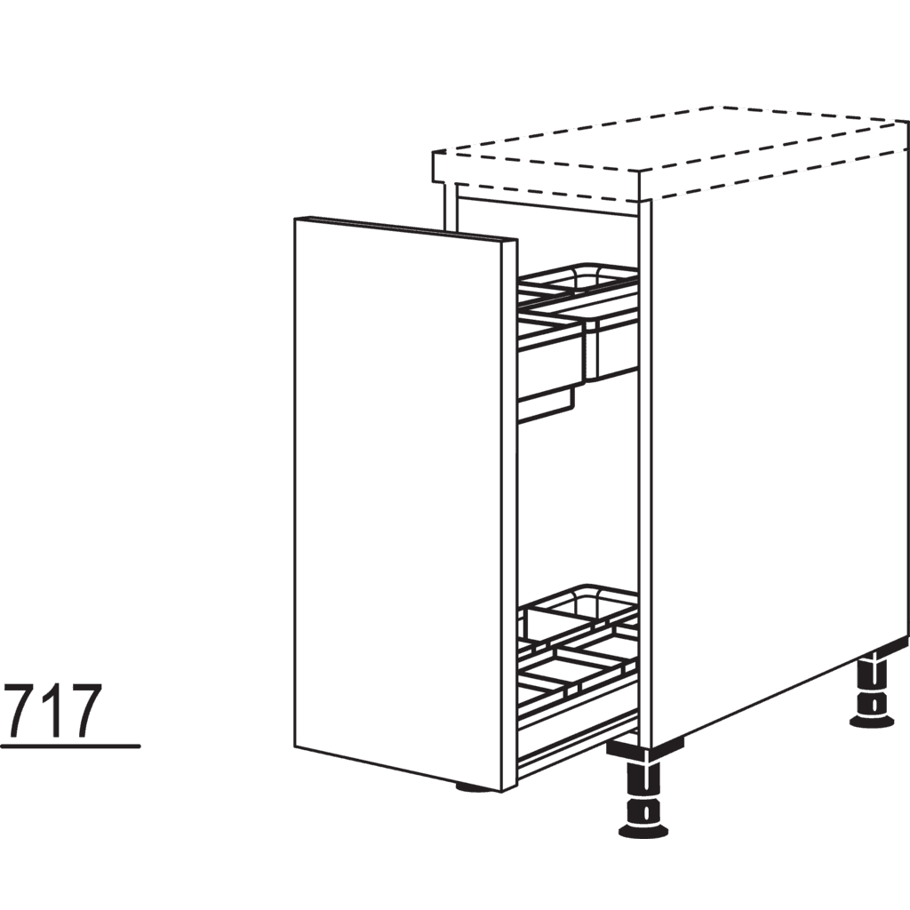 Unterschrank mit
Apothekerauszug Junior