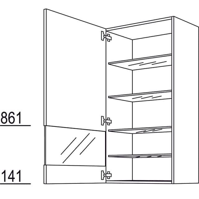 Wandschrank Segmentglastür - 1