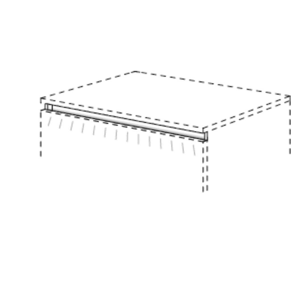 Surcharge for LED
lighting version of the recessed handle
(L-profile) on base cabinets