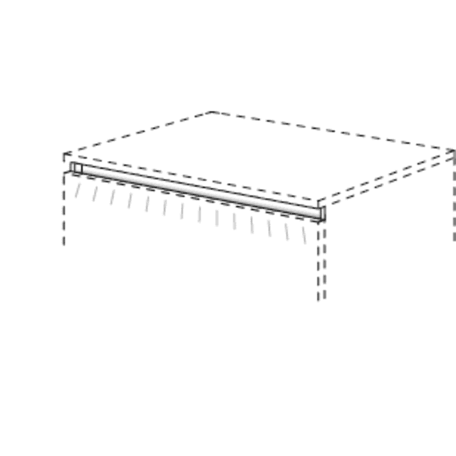 Surcharge for LED
lighting version of the recessed handle
(L-profile) on base cabinets