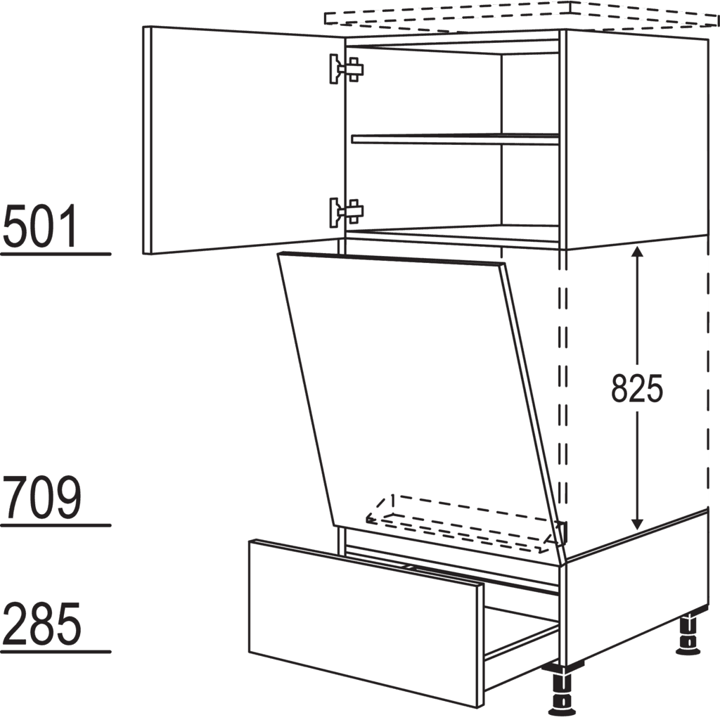 Geräte-Umbau Geschirrspüler
geeignet für
Nischenhöhe: 825 mm /
