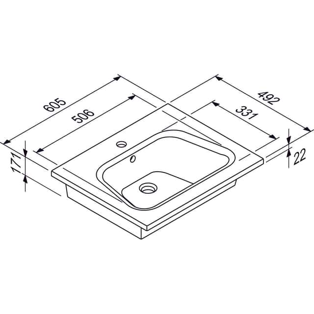 DISEGNO CERAMICA:
Möbelwaschtisch LAVABO BLOB
600, Keramik, Weiß Hochglanz - 1