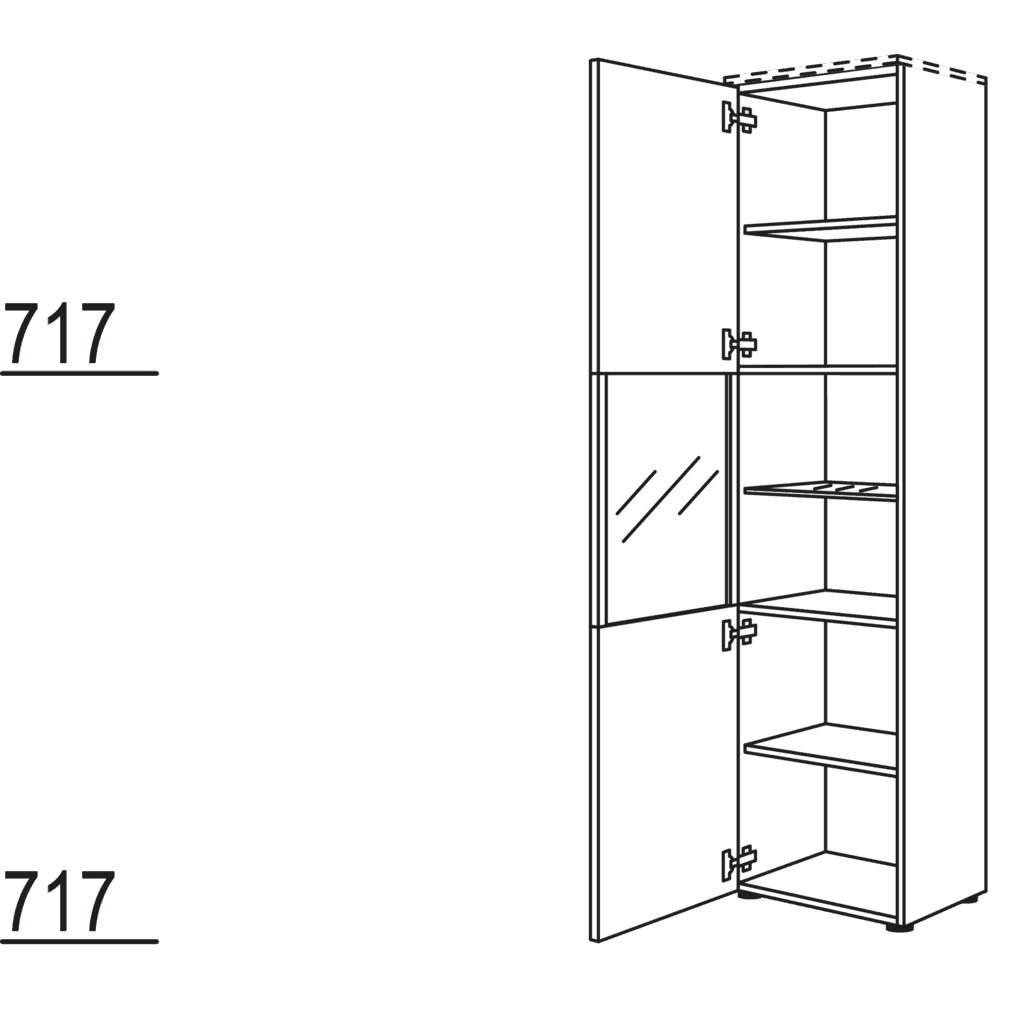 Vitrine in Echtholz-Furnier