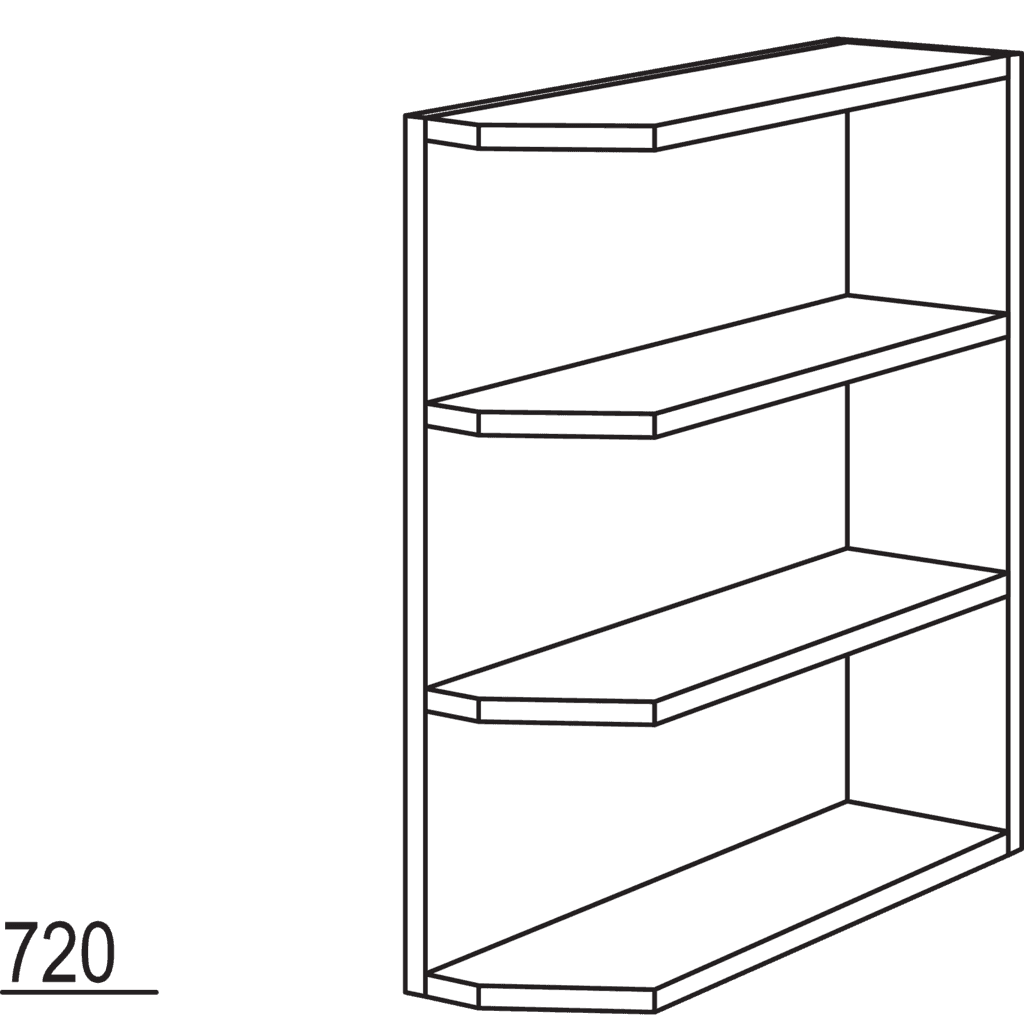 Abschlussregal, diagonal