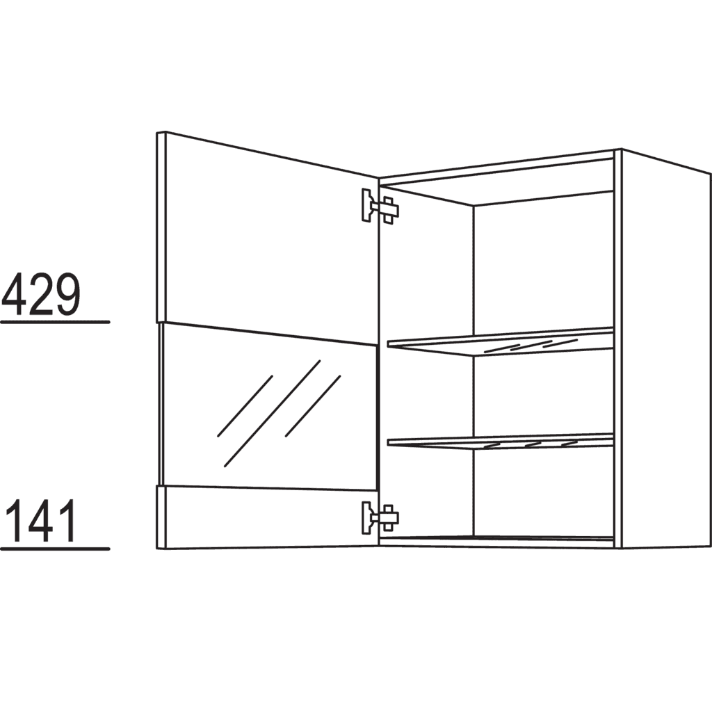 Wandschrank Segmentglastür