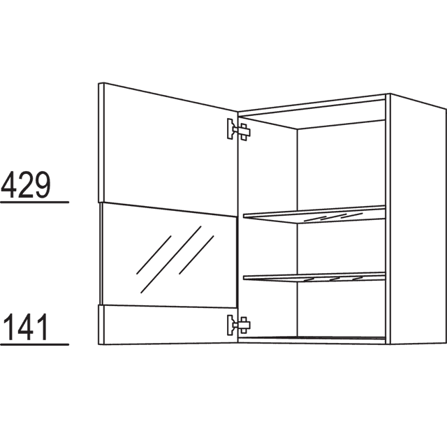 Wandschrank Segmentglastür