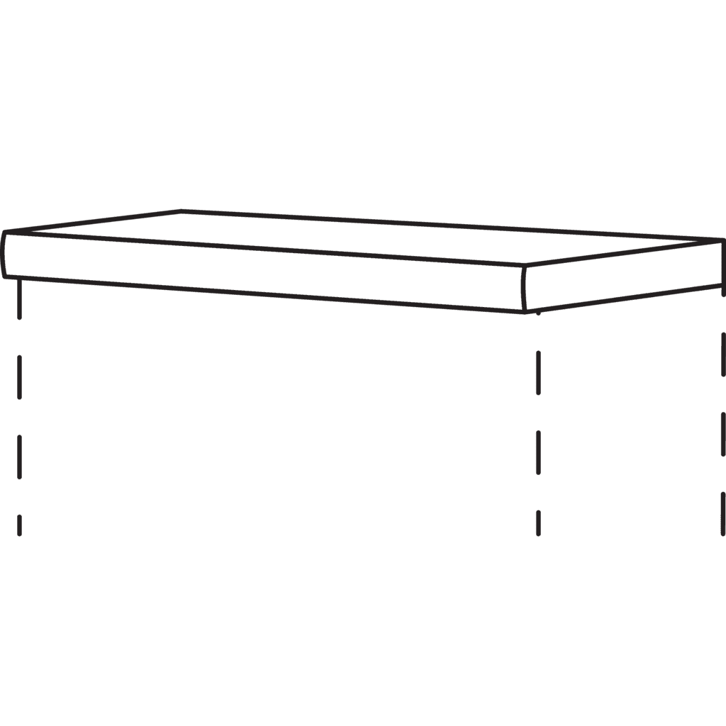 Abdeckboden, 50 mm stark,
für Side- oder Highboard