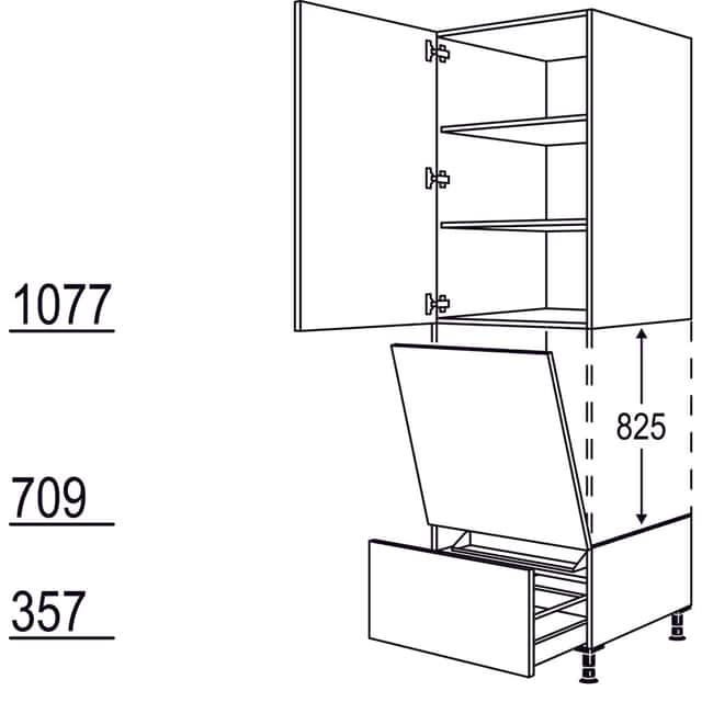 Appliance housing dishwasher
suitable for
niche height: 825 mm / - 1
