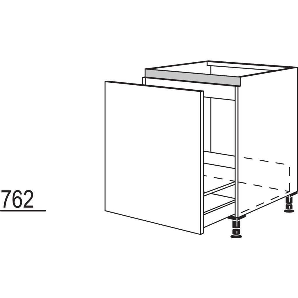 XL-Spülenschrank für
bauseitige
Wertstoffbehälter-Systeme