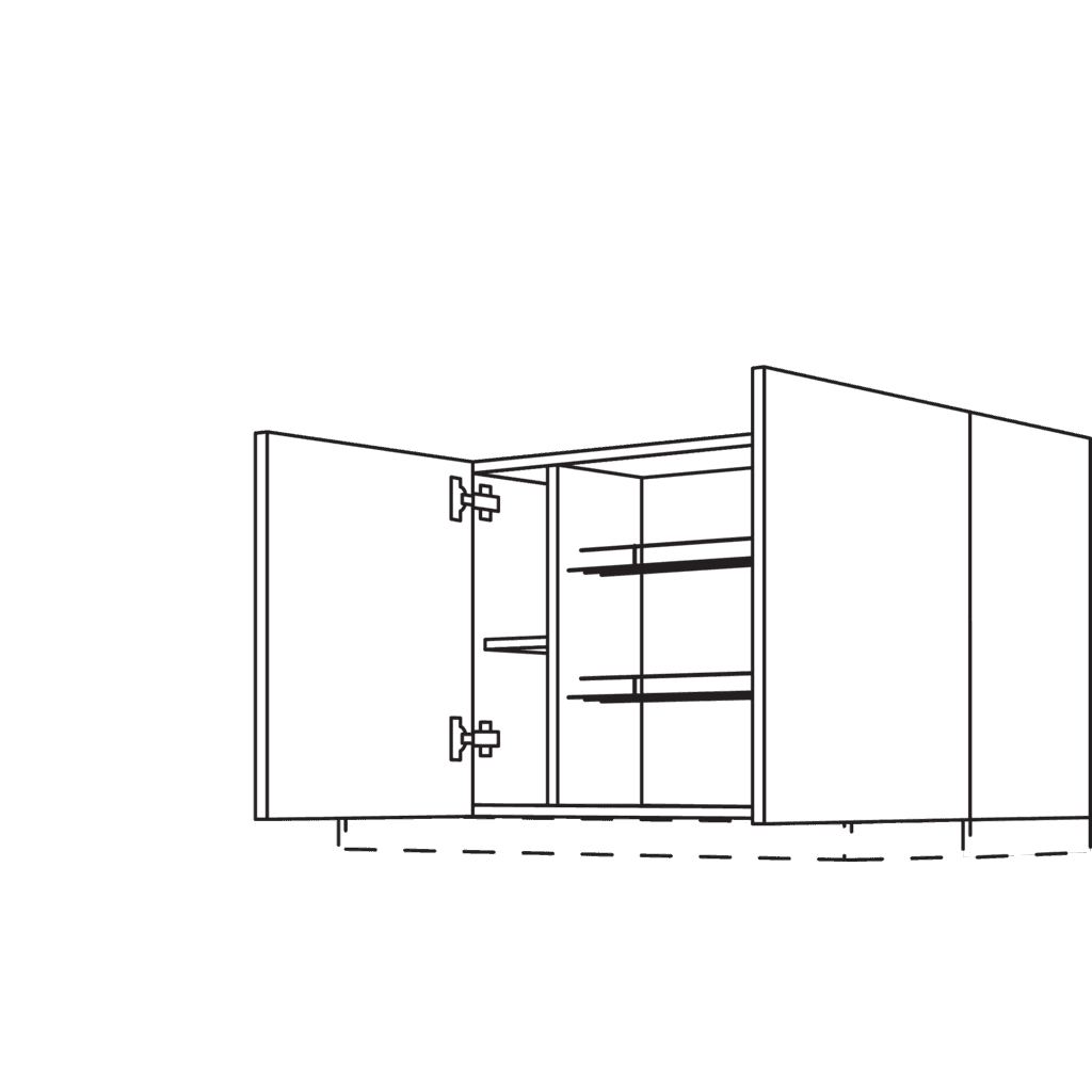 Wandschrank für
Flachschirm-Dunsthauben