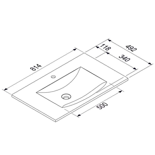MARMITE: Möbelwaschtisch MEGX
800C ICC, Mineral Composite,
ohne Überlauf, Weiß Hochglanz - 1