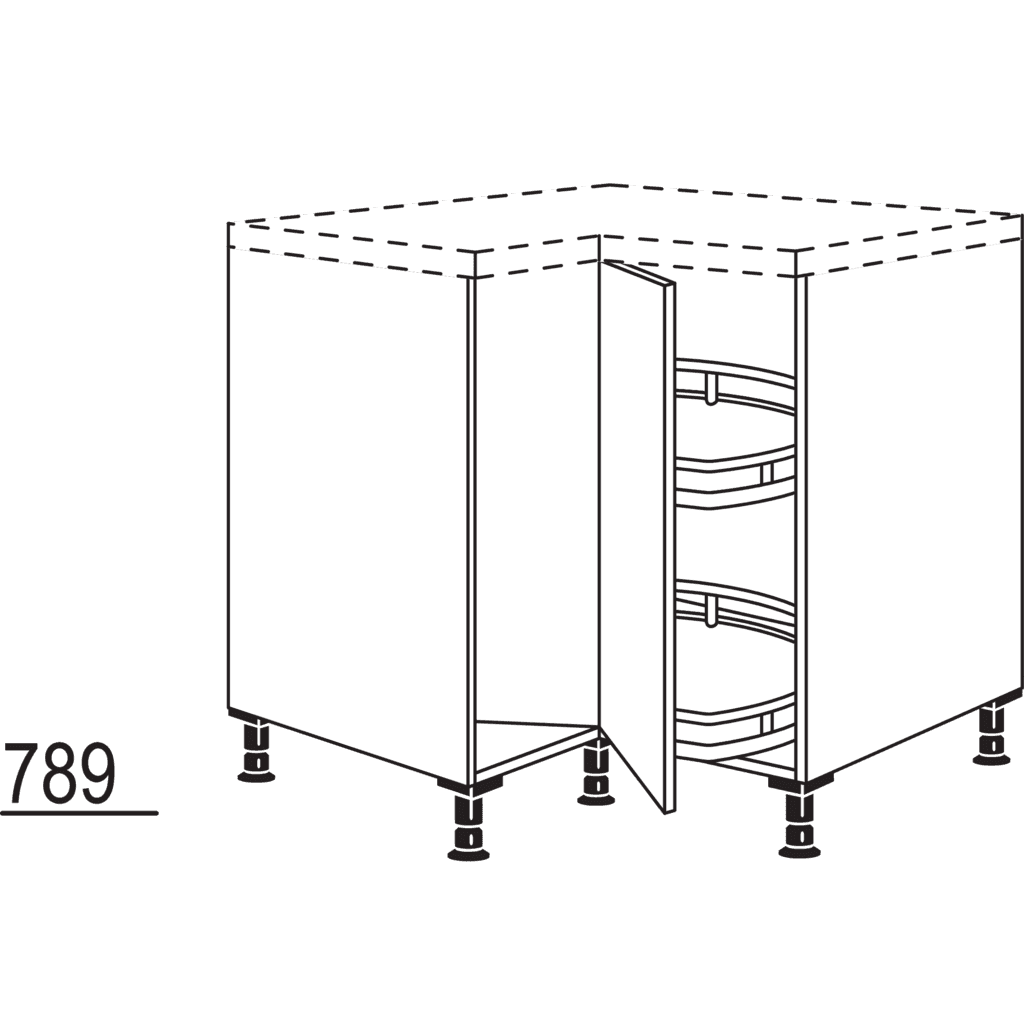 XL carousel corner cabinet