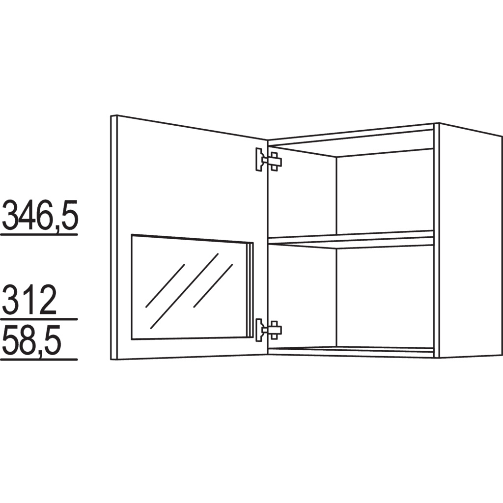 Wandschrank Ambia mit
Glasrahmentür