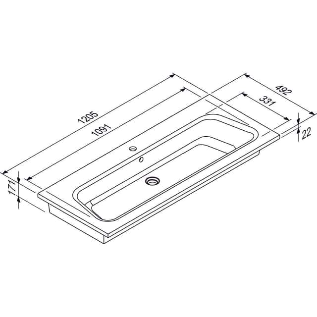 DISEGNO CERAMICA:
Möbelwaschtisch LAVABO BLOB
1200, Keramik, Weiß Hochglanz - 1