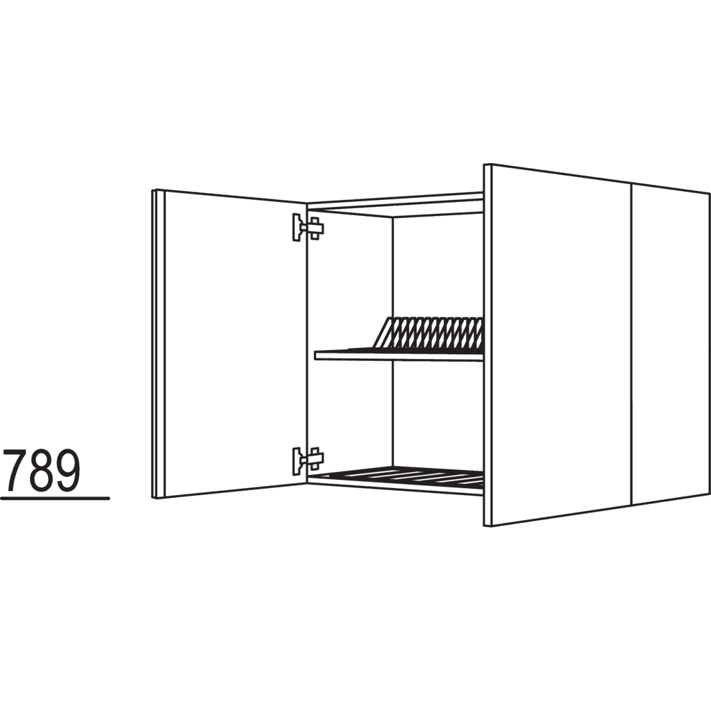 Wandschrank mit Abtropfgitter