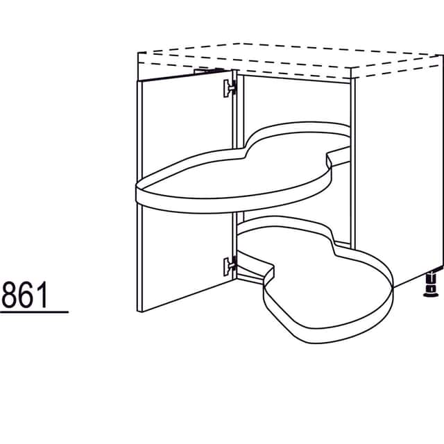 Corner cabinet with swing-out pull-out - 1