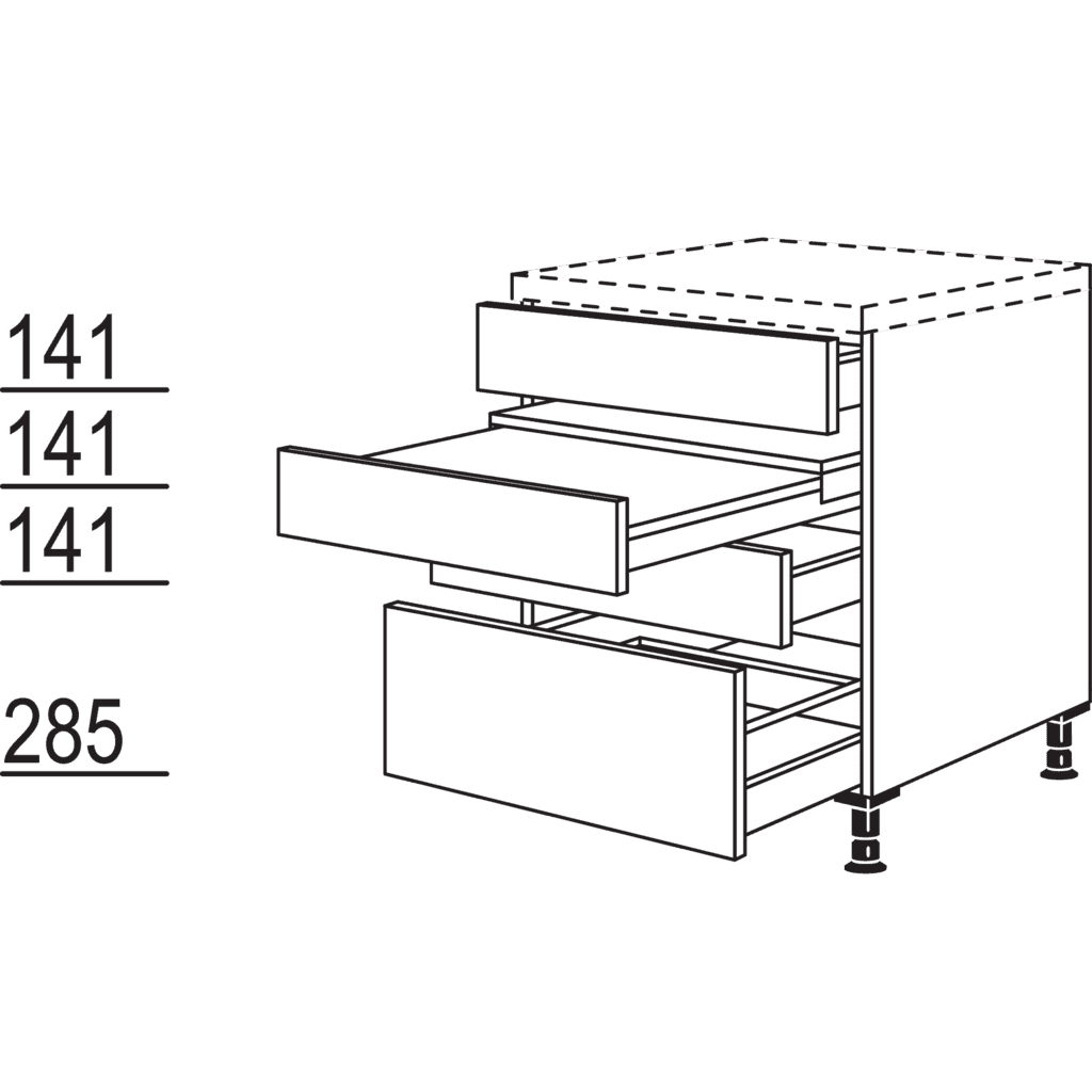 Base cabinet pull-out table