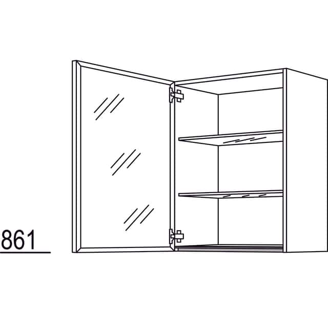 Glas-Wandschrank Flat - 1