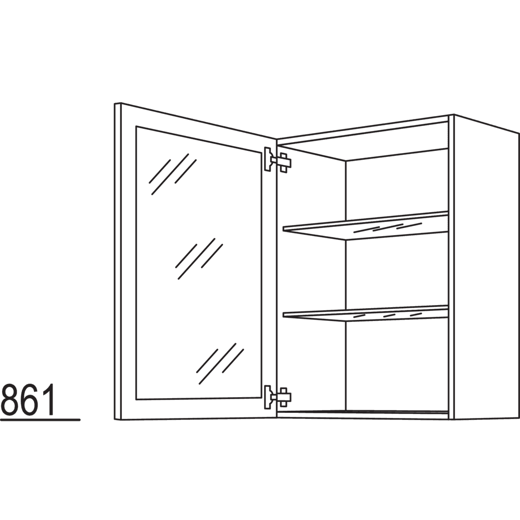 Wandschrank Glasrahmentür