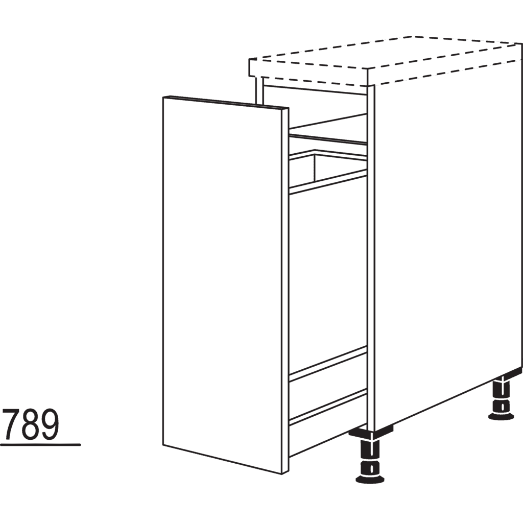 XL-Auszugschrank mit
Wertstoffsammler
