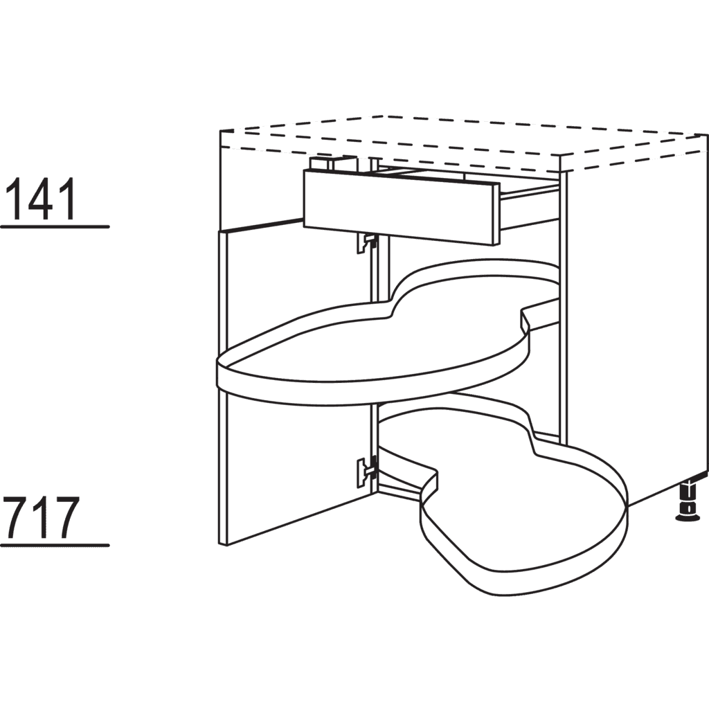 Maxi-Eckschrank mit
Schwenkauszug