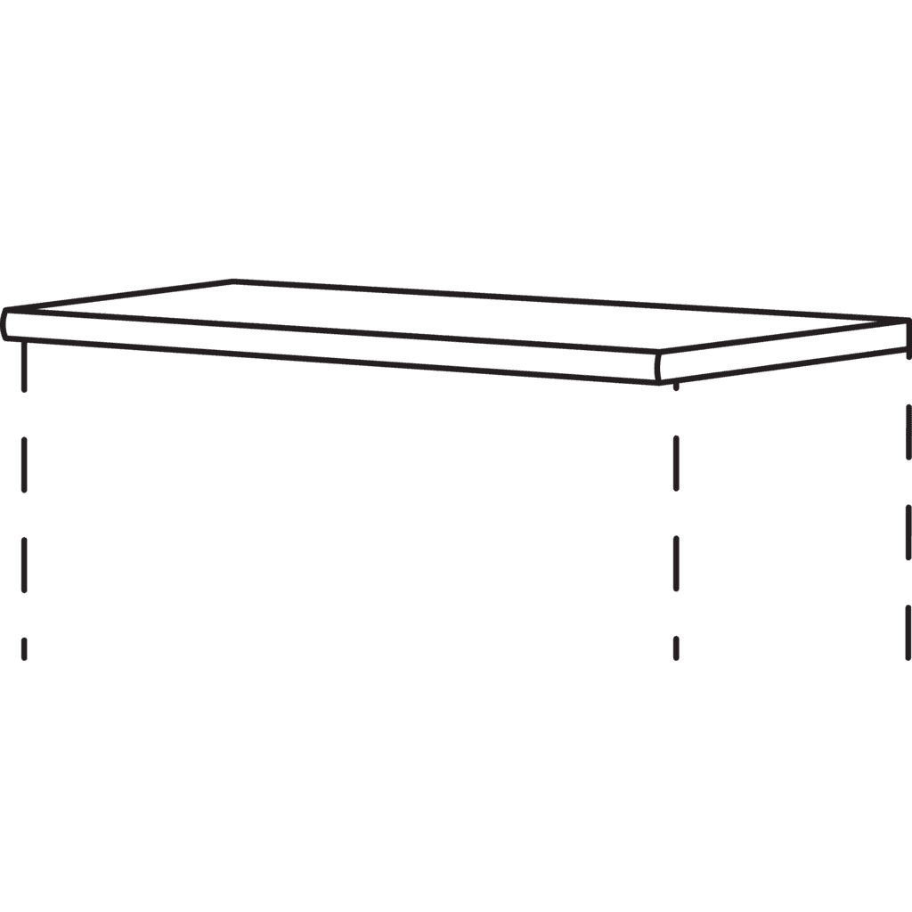 Abdeckboden in Lack, 10 mm
stark,
für Highboard in festen