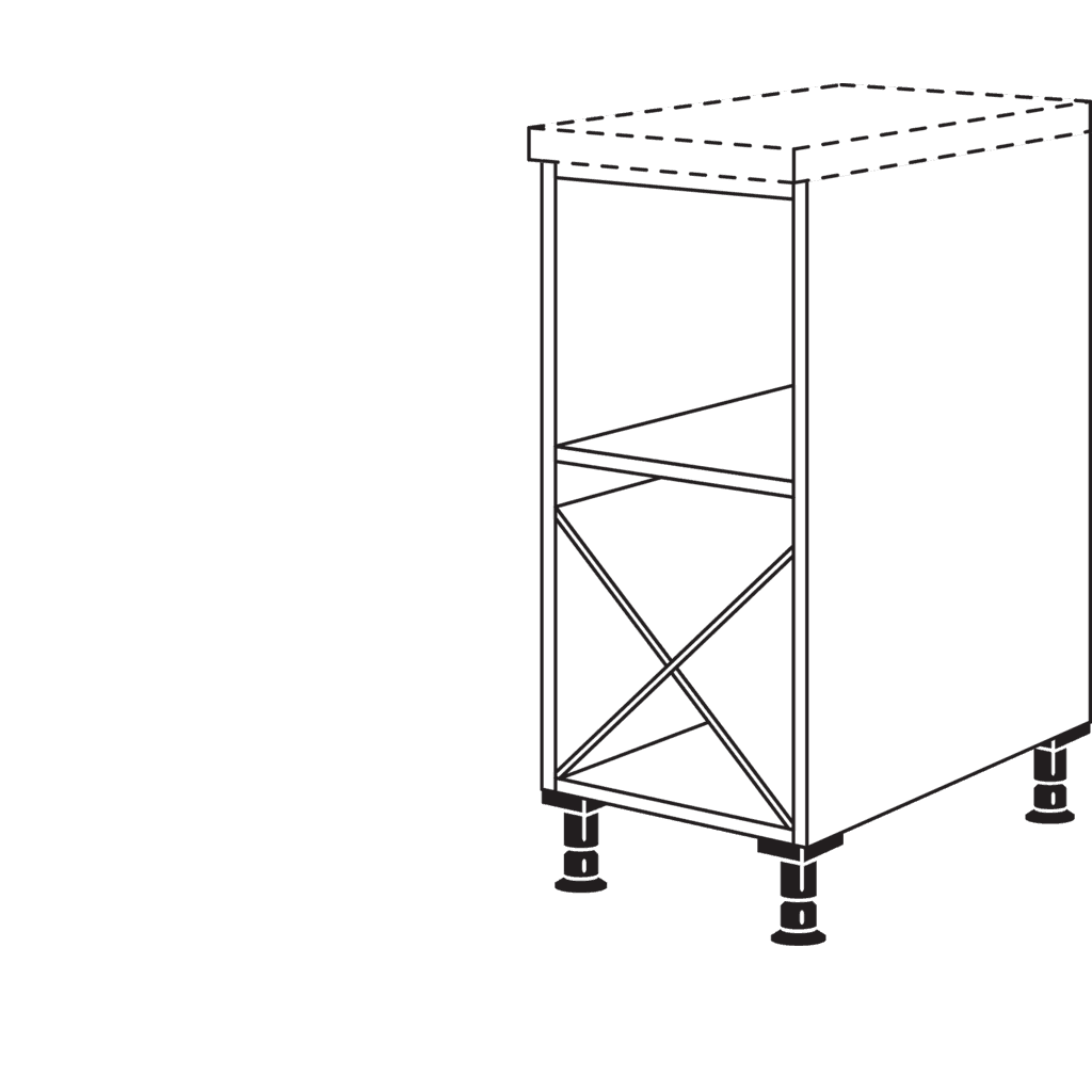 XL-Unterschrankregal mit
Weinkreuz