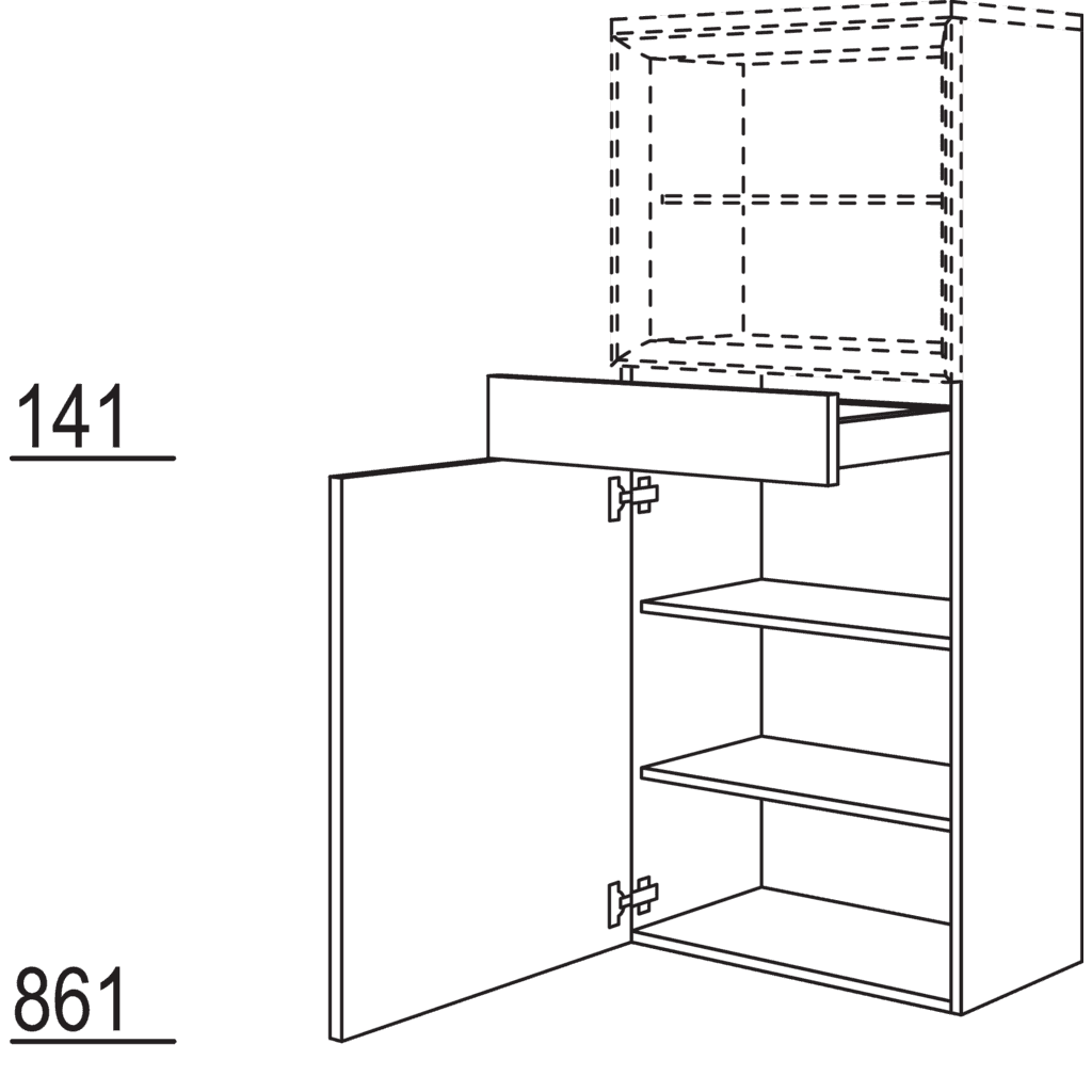 Midischrank für Regaleinsatz
Case