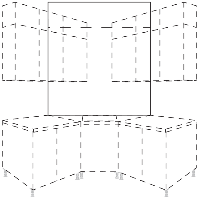 Nischenwandverkleidung für
135° Ecke