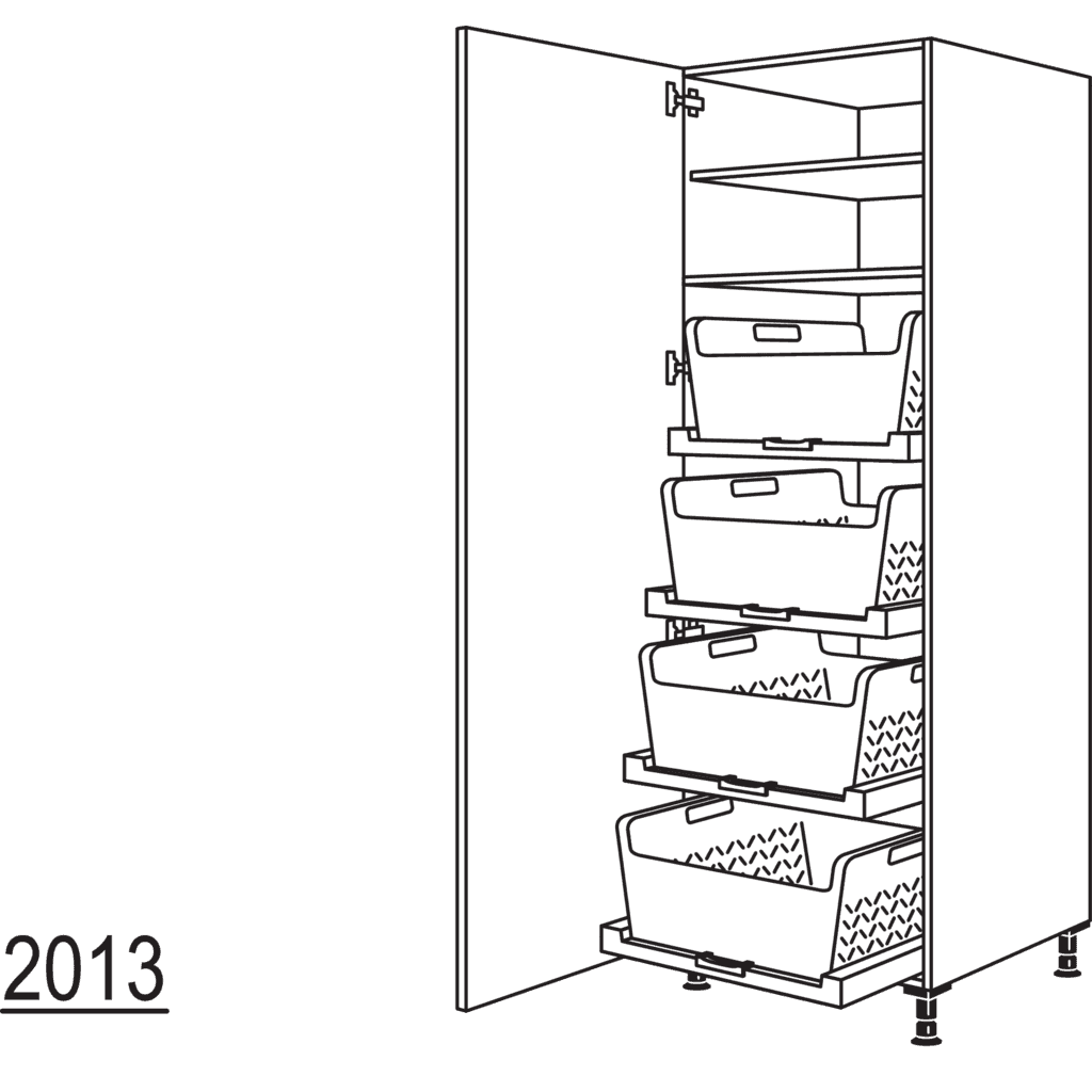 Hochschrank mit
Wäschekorb-Tablar Laundry-Area