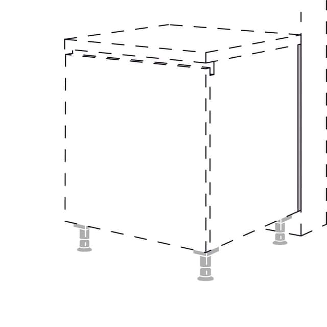Abdeckprofil zum
Tiefenausgleich an
Unterschränken